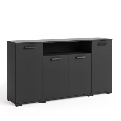 Komoda szeroka FELIX 3 w kolorze czarnym pełna.jpg.jpg