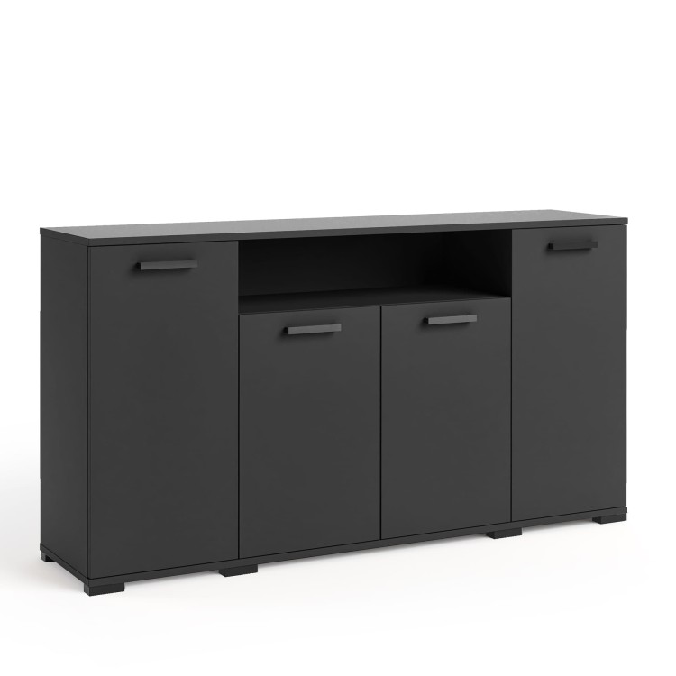 Komoda szeroka FELIX 3 w kolorze czarnym pełna.jpg.jpg