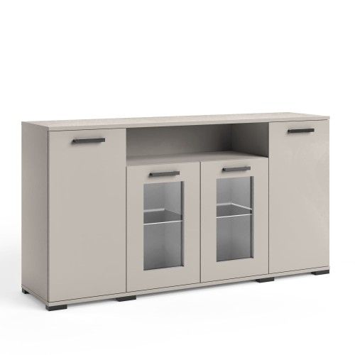 Komoda szeroka FELIX 3  w kolorze kaszmir przeszklone.jpg.jpg